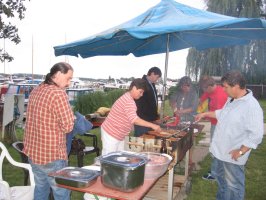 Der Grill in Aktion 